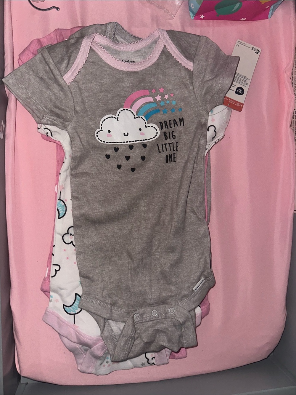 Gerber baby girl onesies, Size 12 months #babygirl #kids 
5 pieces